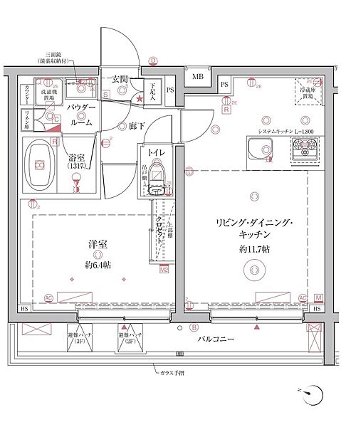 クレイシア西馬込 310｜東京都大田区仲池上２丁目(賃貸マンション1LDK・3階・41.61㎡)の写真 その2