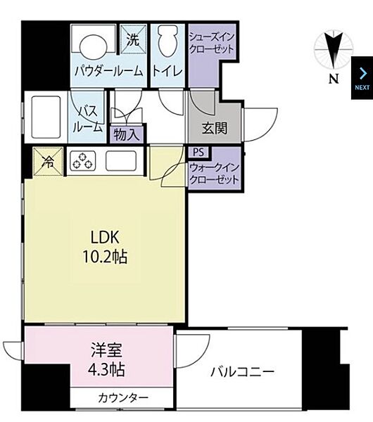 プレサンスロジェ八丁堀 203｜東京都中央区八丁堀４丁目(賃貸マンション1LDK・2階・40.02㎡)の写真 その2