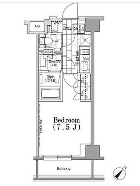 ワンルーフフラット月島 509｜東京都中央区月島４丁目(賃貸マンション1K・5階・25.02㎡)の写真 その2