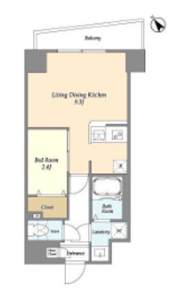 アルファコート曳舟 804｜東京都墨田区東向島３丁目(賃貸マンション1LDK・8階・30.86㎡)の写真 その2