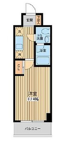 プロスペクト門前仲町 209｜東京都江東区平野２丁目(賃貸マンション1K・2階・25.50㎡)の写真 その2