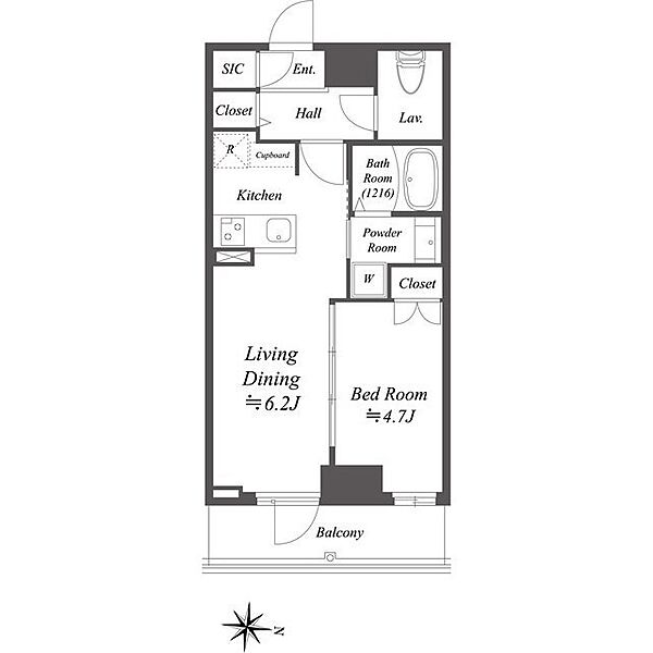 アルファプライム東陽町 807｜東京都江東区塩浜２丁目(賃貸マンション1LDK・8階・35.26㎡)の写真 その2