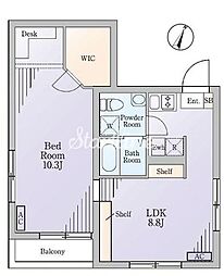 ジーラ月島 5階1LDKの間取り