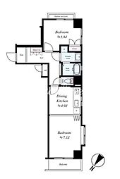 ヴェルトウォーターフロント 2DKの間取図画像