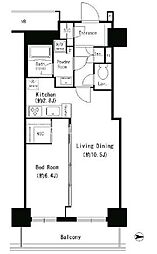 キャナルスクウェア豊洲 1LDKの間取図画像