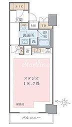 Brilliaist東雲キャナルコート ワンルームの間取図画像