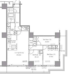 パークアクシス豊洲 3LDKの間取図画像