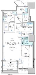 パークタワー勝どきサウス 1LDKの間取図画像