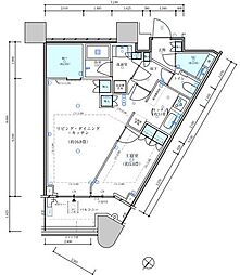 パークタワー勝どきサウス 1LDKの間取図画像