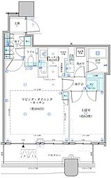 パークタワー勝どきサウス 1LDKの間取図画像