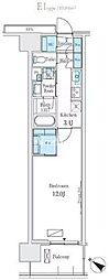 ロイヤルパークス有明 1Kの間取図画像