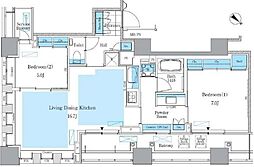 パークアクシス月島マチュアスタイル 2LDKの間取図画像