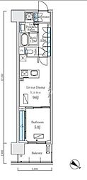 ロイヤルパークス有明 1LDKの間取図画像