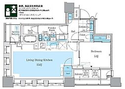 パークアクシス月島マチュアスタイル 1LDKの間取図画像
