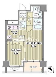 リベルテ月島 1LDKの間取図画像