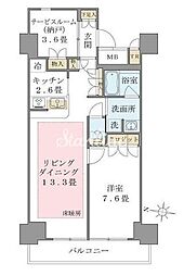 Brilliaist東雲キャナルコート 1SLDKの間取図画像