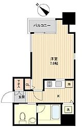 ラクラス月島 1Kの間取図画像