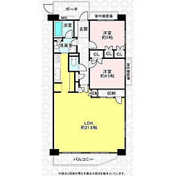 所沢パーク・ホームズ 2LDKの間取図画像