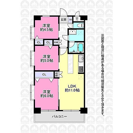 3LDK 間取り