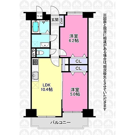 2LDK 間取り