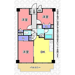 ライオンズマンション新座 3DKの間取図画像