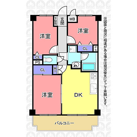 3DK 間取り