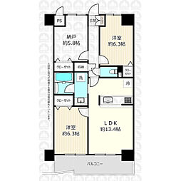 兼六ハイム東久留米 2SLDKの間取図画像