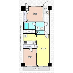 田無永谷マンション 2LDKの間取図画像
