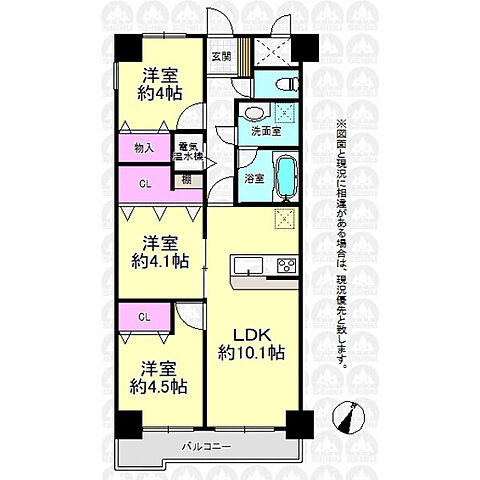 間取り ライオンズマンション東村山第2 4階/-