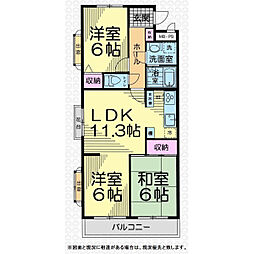 ライオンズマンション田無第5 3LDKの間取図画像