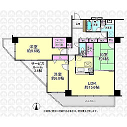 西武東大和ハイツ 3SLDKの間取図画像