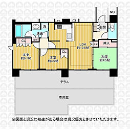 グランシーナ鶴瀬 3LDKの間取図画像