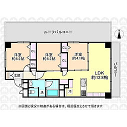 小金井中町マンション 3LDKの間取図画像