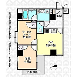 ドメイン国分寺 1SDKの間取図画像