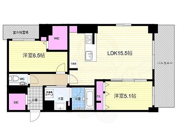 クオリア京都東山 ｜京都府京都市東山区三条通白川橋東入五軒町(賃貸マンション2LDK・3階・67.19㎡)の写真 その2