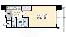 プレサンス京都四条烏丸 6階1Kの間取り