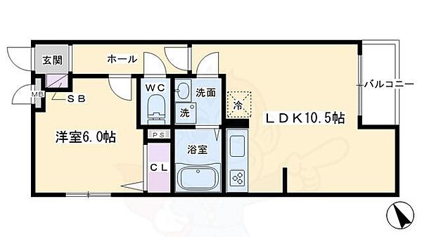 レジデンス北白川 ｜京都府京都市左京区北白川下池田町(賃貸マンション1LDK・3階・40.07㎡)の写真 その2