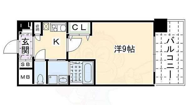 エイペックス京都御所西 202｜京都府京都市上京区椹木町通堀川東入西山崎町(賃貸マンション1K・2階・27.90㎡)の写真 その2