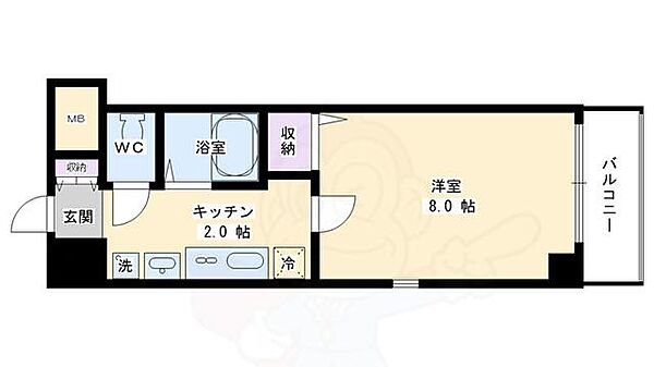 ロイヤルシティ西大路 503｜京都府京都市下京区西七条比輪田町(賃貸マンション1K・5階・23.79㎡)の写真 その2