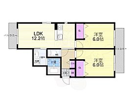 エスロゼット  ｜ 京都府京都市右京区太秦一町芝町（賃貸アパート2LDK・1階・57.55㎡） その2