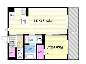 ベルフォレ大山 303 ｜ 京都府京都市左京区一乗寺払殿町（賃貸アパート1LDK・3階・41.36㎡） その2