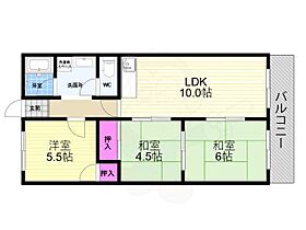 シャンポール松室 308 ｜ 京都府京都市右京区太秦北路町（賃貸マンション3LDK・3階・58.32㎡） その2