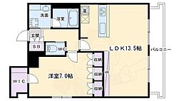 S-FORT二条城前 13階1LDKの間取り
