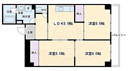 ファーストコート御所西 3LDKの間取図画像