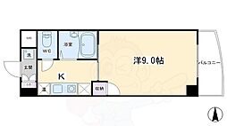 ラフィーネ四条堀川 1Kの間取図画像
