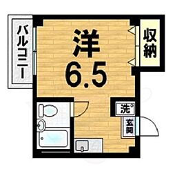 アンリービル 1Kの間取図画像