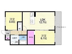 クルミナーレ4 2LDKの間取図画像