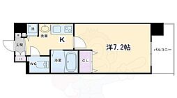 プレサンス京都四条烏丸クロス 1Kの間取図画像