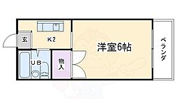 佳北マンション 1Kの間取図画像