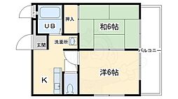 八瀬ナイン 2Kの間取図画像